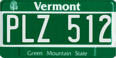 VT license plate PLZ512