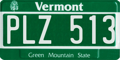 VT license plate PLZ513