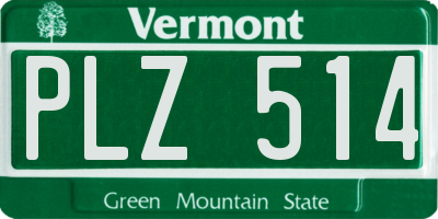 VT license plate PLZ514