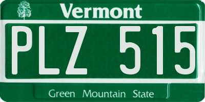 VT license plate PLZ515