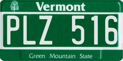 VT license plate PLZ516