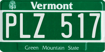 VT license plate PLZ517