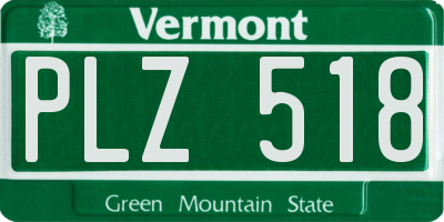 VT license plate PLZ518