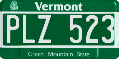 VT license plate PLZ523