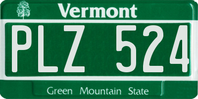 VT license plate PLZ524