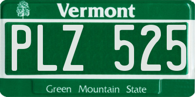 VT license plate PLZ525