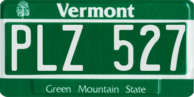 VT license plate PLZ527