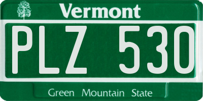 VT license plate PLZ530
