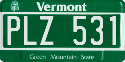 VT license plate PLZ531
