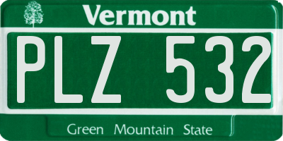 VT license plate PLZ532