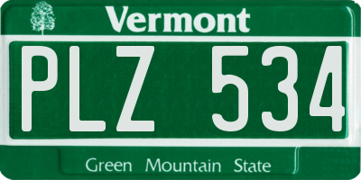 VT license plate PLZ534