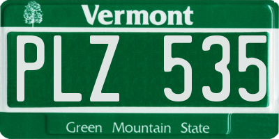 VT license plate PLZ535