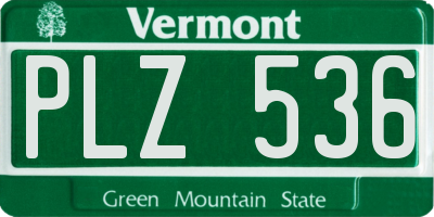 VT license plate PLZ536