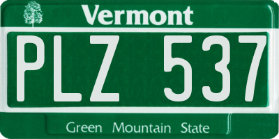 VT license plate PLZ537