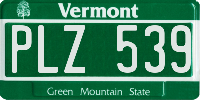 VT license plate PLZ539