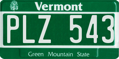 VT license plate PLZ543