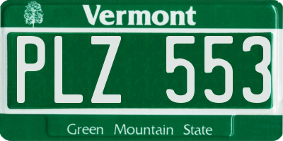 VT license plate PLZ553