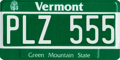 VT license plate PLZ555
