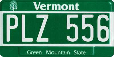 VT license plate PLZ556