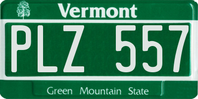 VT license plate PLZ557