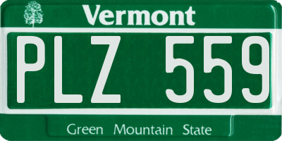 VT license plate PLZ559