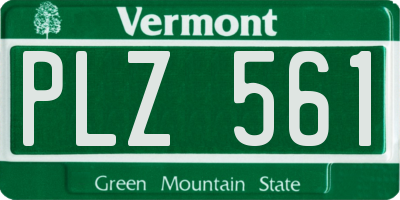 VT license plate PLZ561