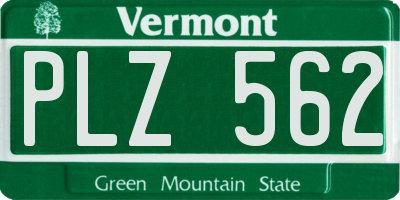 VT license plate PLZ562