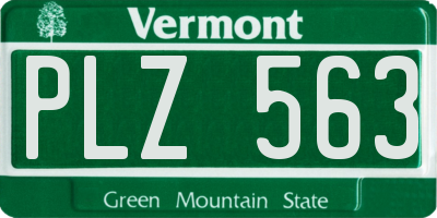 VT license plate PLZ563