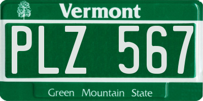 VT license plate PLZ567