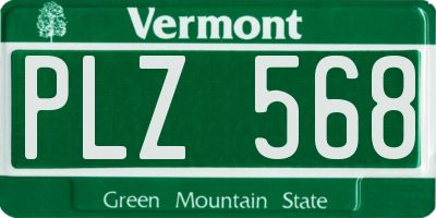 VT license plate PLZ568