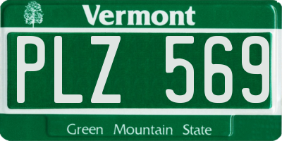 VT license plate PLZ569