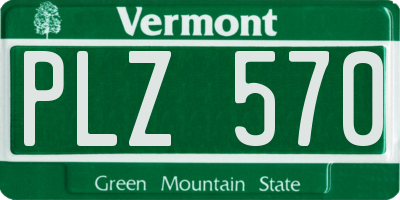 VT license plate PLZ570