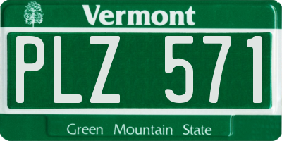 VT license plate PLZ571