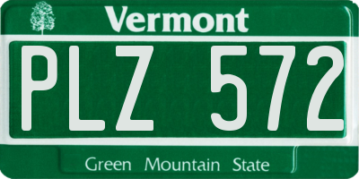 VT license plate PLZ572