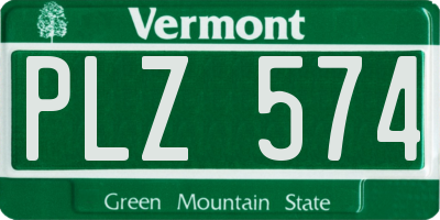 VT license plate PLZ574