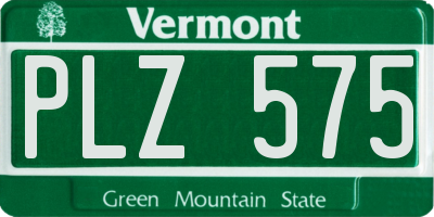 VT license plate PLZ575