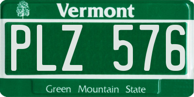 VT license plate PLZ576