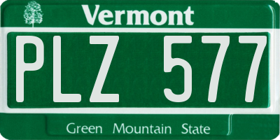 VT license plate PLZ577
