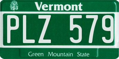 VT license plate PLZ579