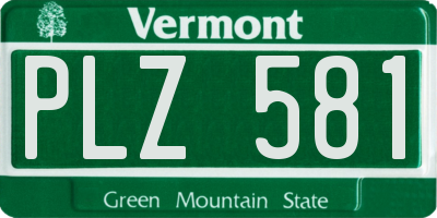 VT license plate PLZ581