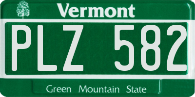 VT license plate PLZ582