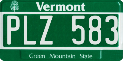 VT license plate PLZ583