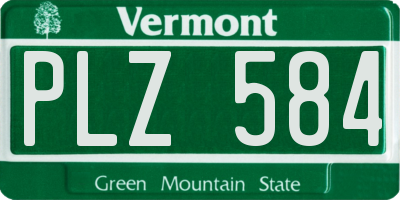 VT license plate PLZ584
