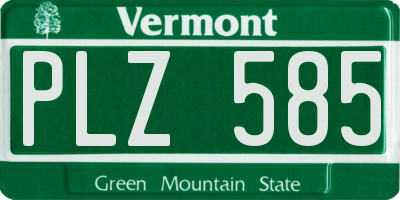 VT license plate PLZ585