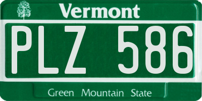 VT license plate PLZ586