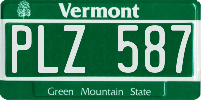 VT license plate PLZ587