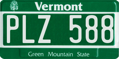 VT license plate PLZ588