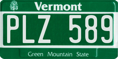 VT license plate PLZ589