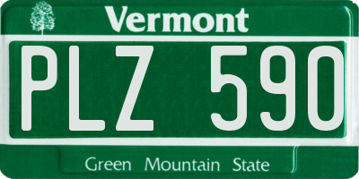 VT license plate PLZ590