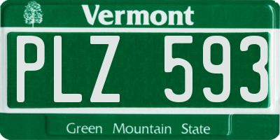VT license plate PLZ593